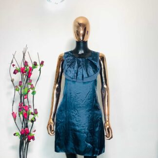 Blue silk dress
